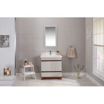 Set mobilier de baie (2 piese) Echo 30 - Cream, Crem, 75x86x54 cm