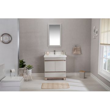 Set mobilier de baie (2 piese) Echo 30 - Oak, Stejar, 75x80x56 cm