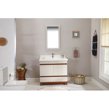 Set mobilier de baie (2 piese) Echo 36 - Cream, Crem, 90x86x54 cm