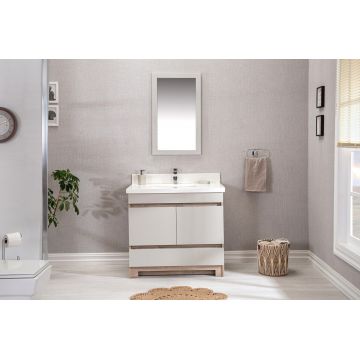 Set mobilier de baie (2 piese) Echo 36 - Oak, Stejar, 90x80x56 cm