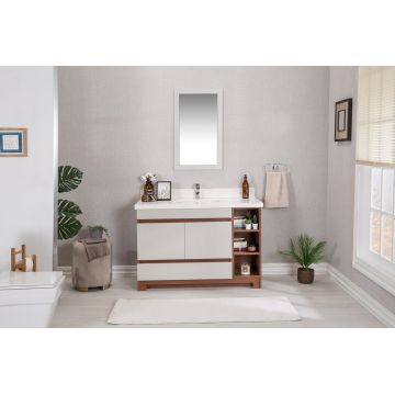 Set mobilier de baie (2 piese) Echo 48 - Cream, Crem, 120x86x54 cm