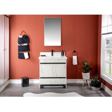 Set mobilier de baie (2 piese) Edisto 30 - Black, Negru, 75x86x54 cm