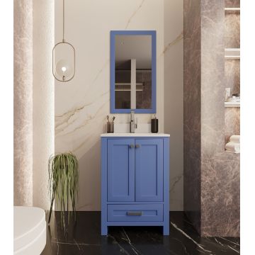 Set mobilier de baie (2 piese) Erie 24 - Blue, Albastru, 60x86x54 cm