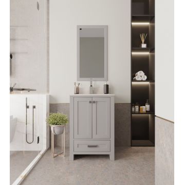 Set mobilier de baie (2 piese) Erie 24 - Grey, Gri, 60x86x54 cm