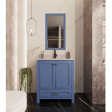 Set mobilier de baie (2 piese) Erie 30 - Blue, Albastru, 75x86x54 cm