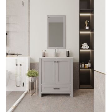Set mobilier de baie (2 piese) Erie 30 - Grey, Gri, 75x86x54 cm