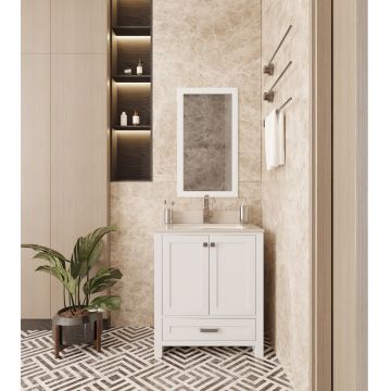 Set mobilier de baie (2 piese) Erie 30 - White, Alb, 75x86x54 cm