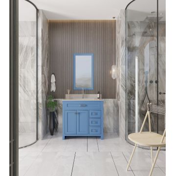 Set mobilier de baie (2 piese) Erie 36 - Blue, Albastru, 90x86x54 cm