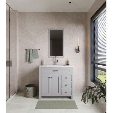 Set mobilier de baie (2 piese) Erie 36 - Grey, Gri, 90x86x54 cm