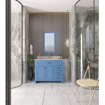 Set mobilier de baie (2 piese) Erie 42 - Blue, Albastru, 105x86x54 cm