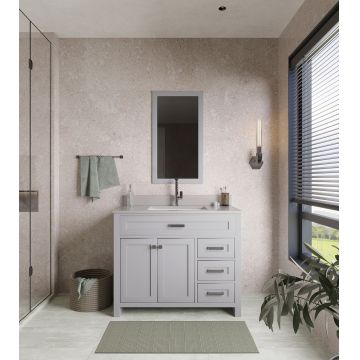 Set mobilier de baie (2 piese) Erie 42 - Grey, Gri, 105x86x54 cm