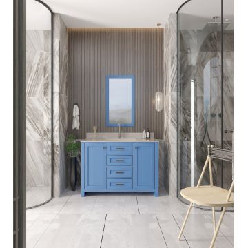 Set mobilier de baie (2 piese) Erie 48 - Blue, Albastru, 120x86x54 cm