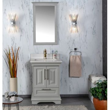 Set mobilier de baie (2 piese) Huron 24 - Grey, Gri, 60x86x54 cm