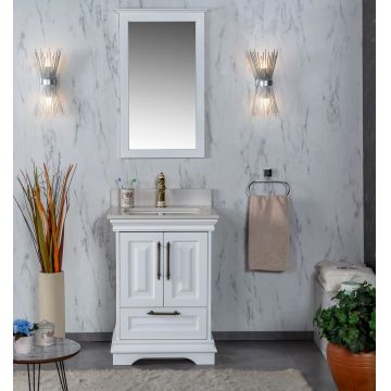 Set mobilier de baie (2 piese) Huron 24 - White, Alb, 60x86x54 cm