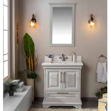 Set mobilier de baie (2 piese) Huron 30 - Grey, Gri, 75x86x54 cm