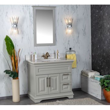 Set mobilier de baie (2 piese) Huron 36 - Grey, Gri, 90x86x54 cm
