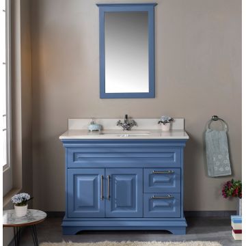 Set mobilier de baie (2 piese) Huron 42 - Blue, Albastru, 105x86x54 cm