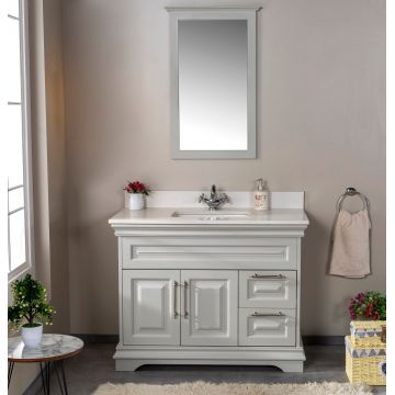 Set mobilier de baie (2 piese) Huron 42 - Grey, Gri, 105x86x54 cm