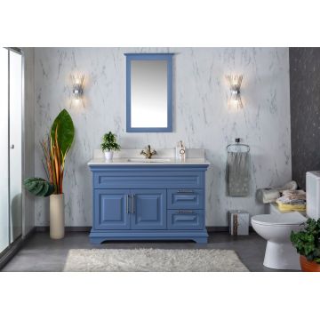 Set mobilier de baie (2 piese) Huron 48 - Blue, Albastru, 120x86x54 cm