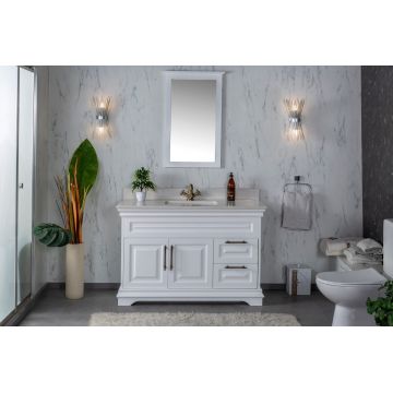 Set mobilier de baie (2 piese) Huron 48 - White, Alb, 120x86x54 cm