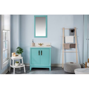 Set mobilier de baie (2 piese) Michigan 30 - Turquoise, Turcoaz, 75x86x54 cm