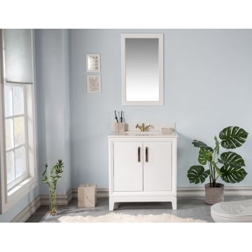 Set mobilier de baie (2 piese) Michigan 30 - White, Alb, 75x86x54 cm
