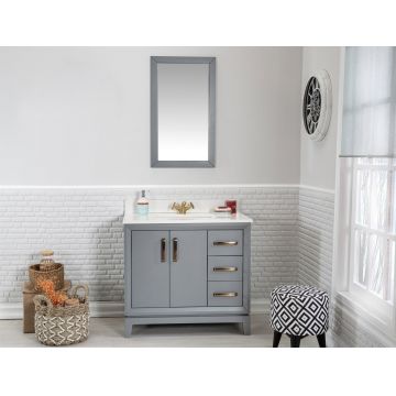 Set mobilier de baie (2 piese) Michigan 36 - DarkGrey, Gri inchis, 90x86x54 cm