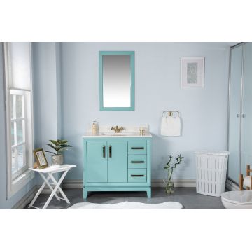 Set mobilier de baie (2 piese) Michigan 36 - Turquoise, Turcoaz, 90x86x54 cm