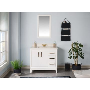 Set mobilier de baie (2 piese) Michigan 36 - White, Alb, 90x86x54 cm