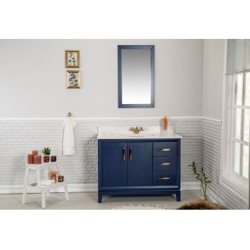 Set mobilier de baie (2 piese) Michigan 42 - DarkBlue, Albastru inchis, 105x86x54 cm