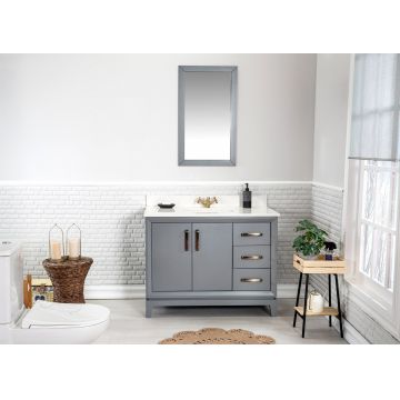 Set mobilier de baie (2 piese) Michigan 42 - DarkGrey, Gri inchis, 105x86x54 cm