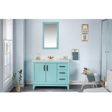 Set mobilier de baie (2 piese) Michigan 42 - Turquoise, Turcoaz, 105x86x54 cm