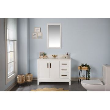 Set mobilier de baie (2 piese) Michigan 42 - White, Alb, 105x86x54 cm