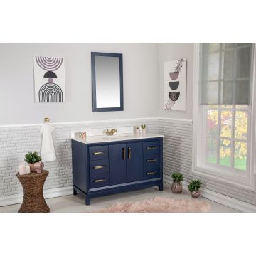 Set mobilier de baie (2 piese) Michigan 48 - DarkBlue, Albastru inchis, 120x86x54 cm
