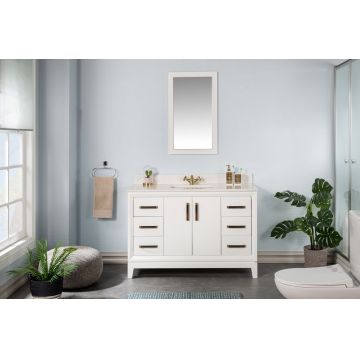 Set mobilier de baie (2 piese) Michigan 48 - White, Alb, 120x86x54 cm