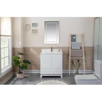 Set mobilier de baie (2 piese) Ohio 30 - White, Alb, 75x86x54 cm