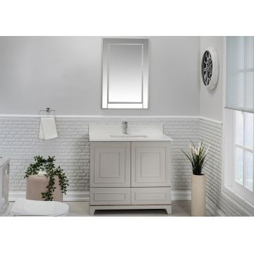 Set mobilier de baie (2 piese) Ohio 36 - Grey, Gri, 90x86x54 cm