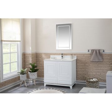 Set mobilier de baie (2 piese) Ohio 36 - White, Alb, 90x86x54 cm