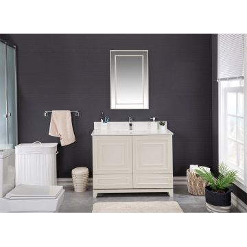 Set mobilier de baie (2 piese) Ohio 42 - Cream, Crem, 105x86x54 cm