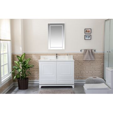 Set mobilier de baie (2 piese) Ohio 42 - White, Alb, 105x86x54 cm