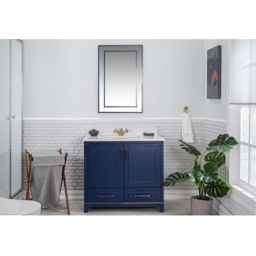 Set mobilier de baie (2 piese) Ontario 36 - DarkBlue, Albastru inchis, 90x86x54 cm