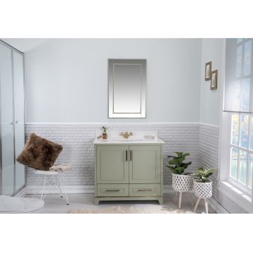 Set mobilier de baie (2 piese) Ontario 36 - Green, Verde, 90x86x54 cm