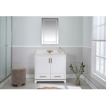 Set mobilier de baie (2 piese) Ontario 36 - White, Alb, 90x86x54 cm