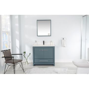 Set mobilier de baie (2 piese) Superior 36 - Blue, Albastru, 90x86x54 cm