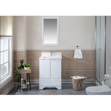 Set mobilier de baie (2 piese) Teton 24 - White, Alb, 60x80x56 cm