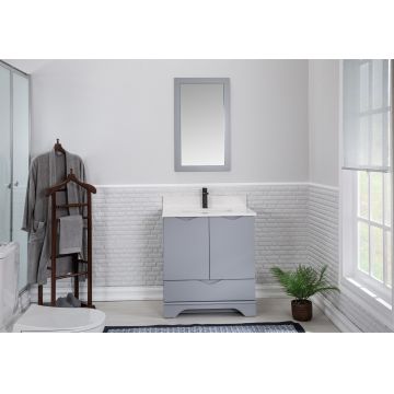 Set mobilier de baie (2 piese) Teton 30 - Grey, Gri, 75x86x54 cm