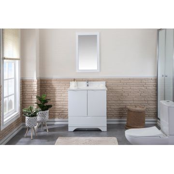 Set mobilier de baie (2 piese) Teton 30 - White, Alb, 75x80x56 cm