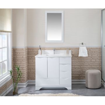 Set mobilier de baie (2 piese) Teton 36 - White, Alb, 90x80x56 cm