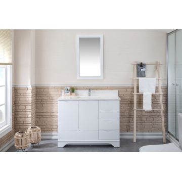 Set mobilier de baie (2 piese) Teton 42 - White, Alb, 105x80x56 cm