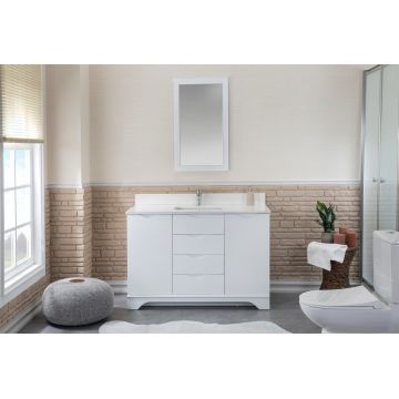 Set mobilier de baie (2 piese) Teton 48 - White, Alb, 120x86x54 cm
